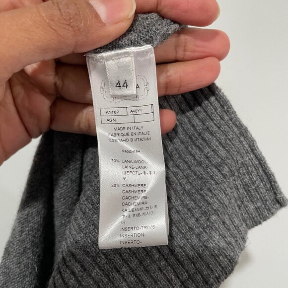 Agnona Women's Gray Mink Fur Trim Cardigan Size 44 - Picture 7 of 7